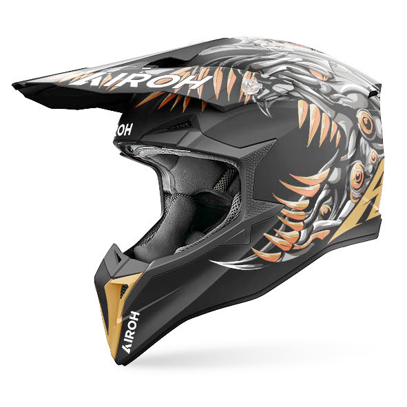 WRAC35 Casco Cross Enduro AIROH Wraaap Cyborg Matt XS