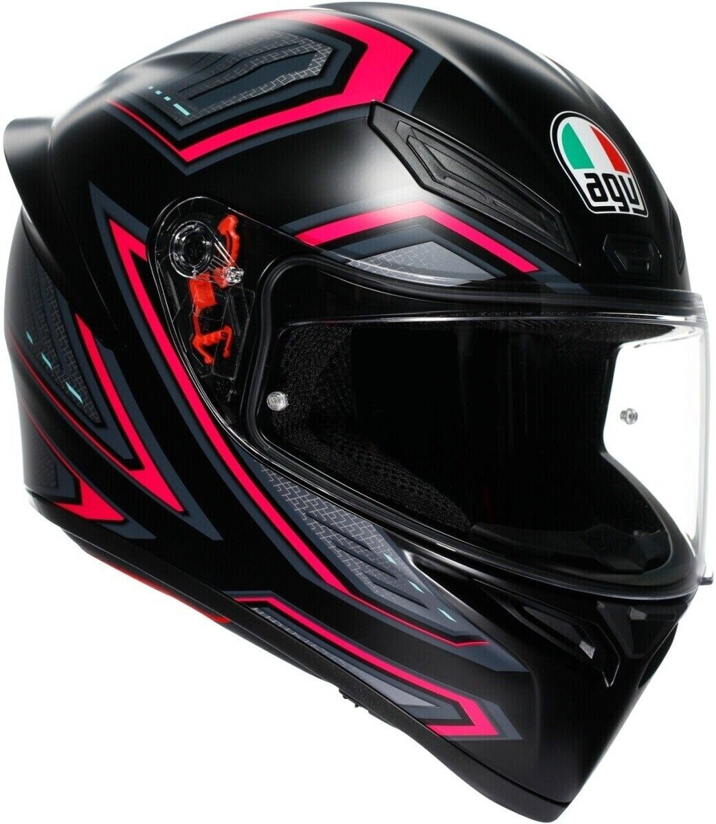CASCO MOTO INTEGRALE AGV K1 S SLING MAT E22.06 NERO ROSA BLACK PINK MATT TG M