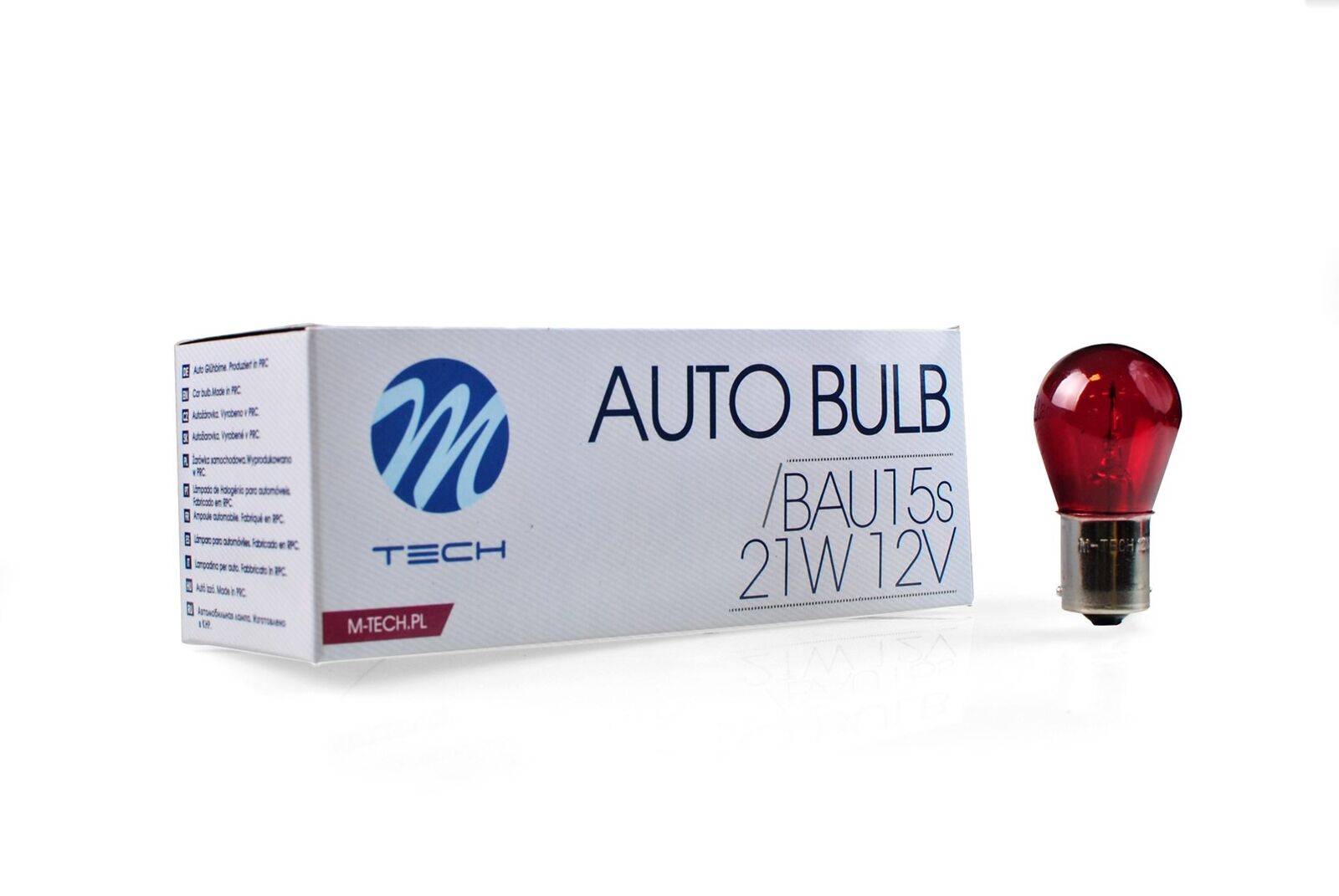 LOTTO DI 10 PEZZI Lampada M-TECH BAU15s 21W 12V ROSSO