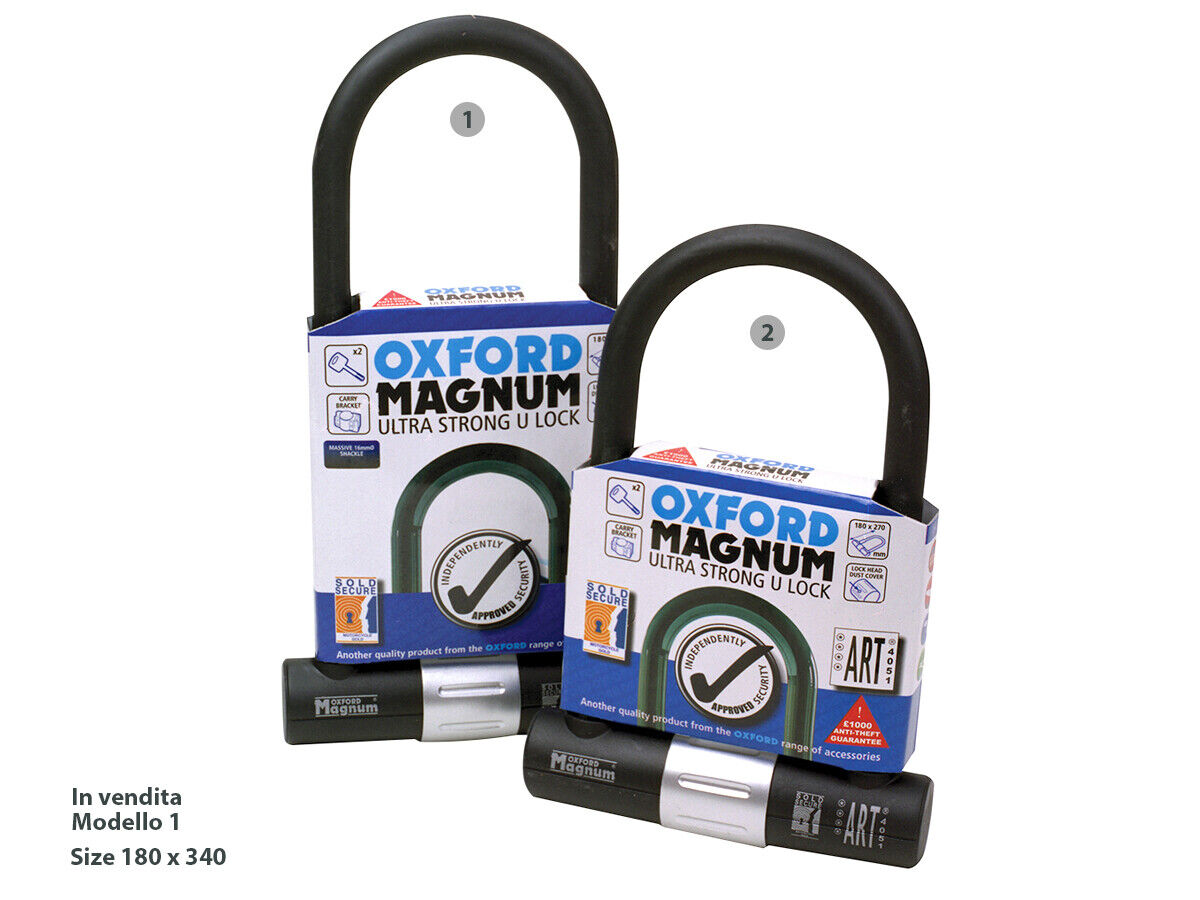 Lucchetto ad Arco Oxford Magnum Form U 180X340 Corpo in Acciaio Rinforzato