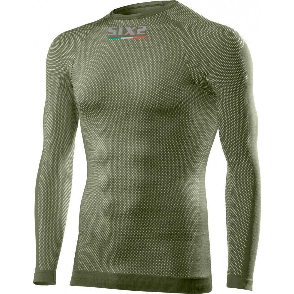 MAGLIA GIROCOLLO MANICHE LUNGHE TECNICA TERMICA SIX2 TS2 ARMY GREEN TG M/L