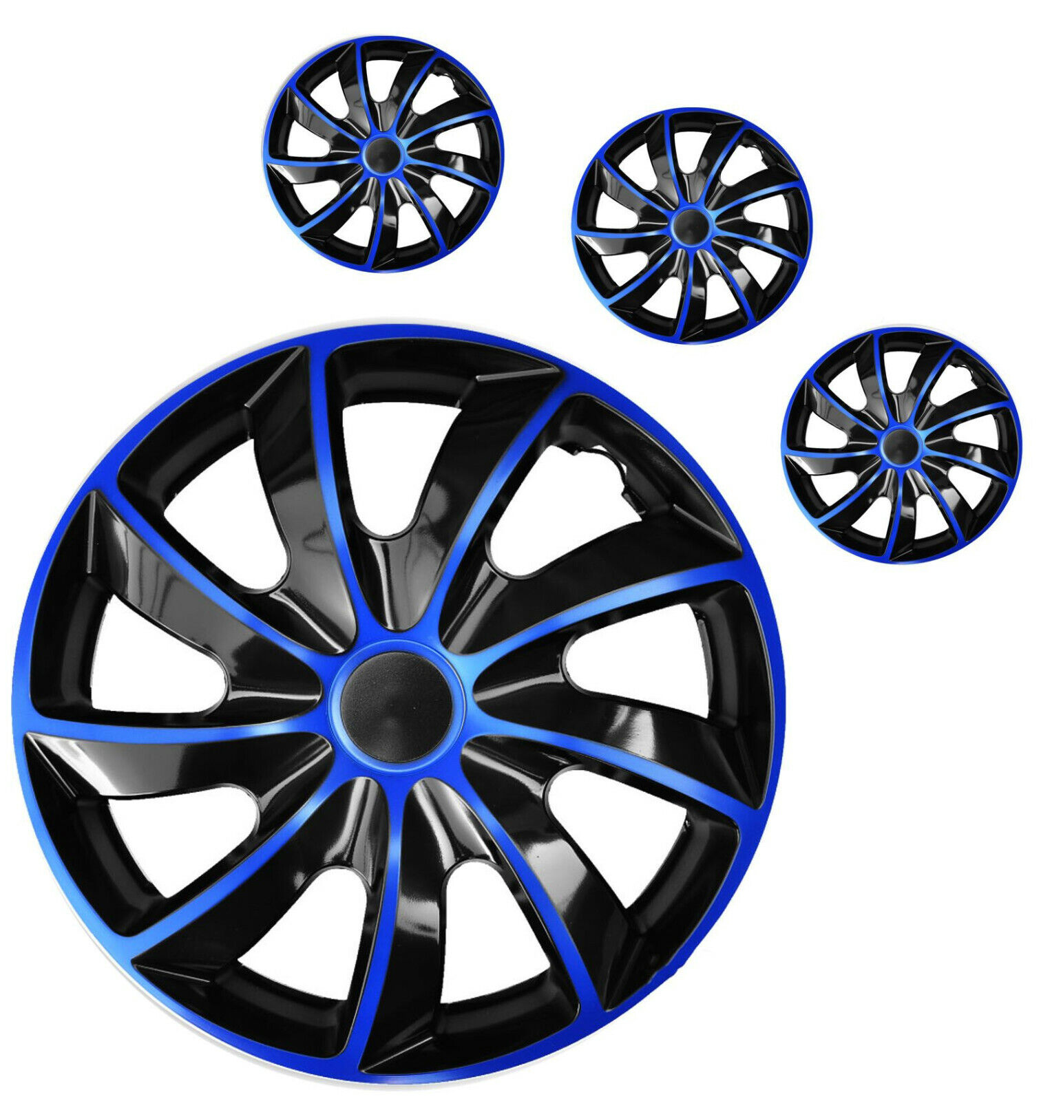 Set di 4 Copricerchi QUAD 15''  Blu / Nero 15 Pollici