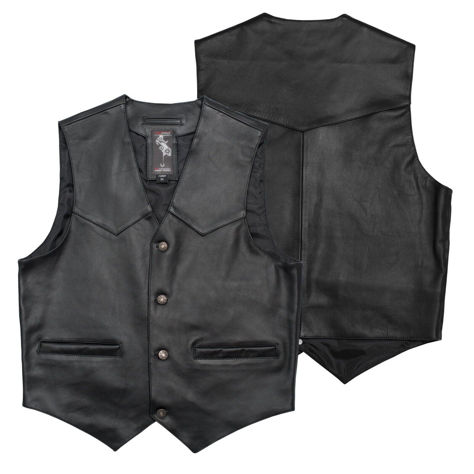Cruiser Leather Cutoff Vest Vintage Motorbike Motorcycle Scooter Waistcoat S