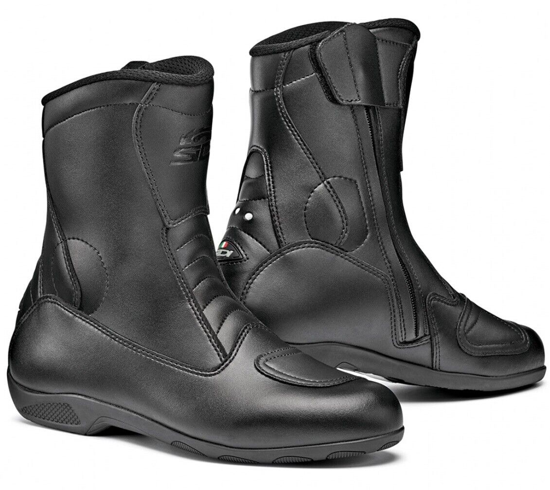 STIVALI BOOTS MOTO TOURING SIDI ONE RAIN PELLE BLACK NERO IMPERMEABILI  TG 44