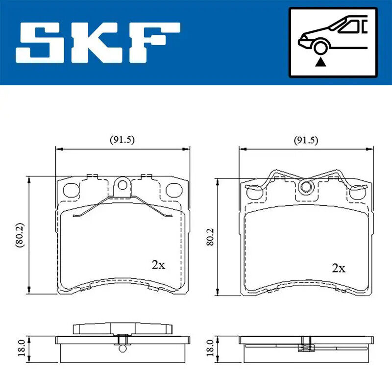 Pastiglie freno VKBP 80536 SKF per VW TRANSPORTER T4 Autobus