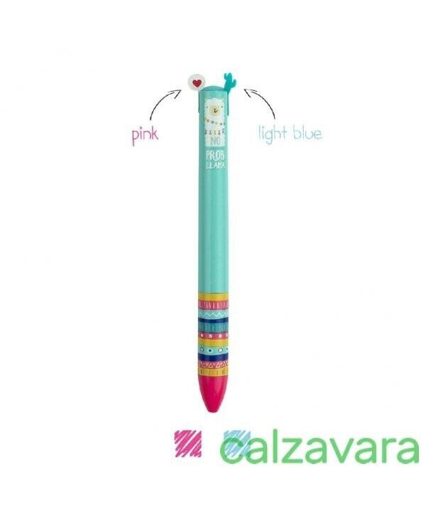 Legami Click e Clack Penna a Scatto Doppio Colore Azzurro e Rosa - Lama