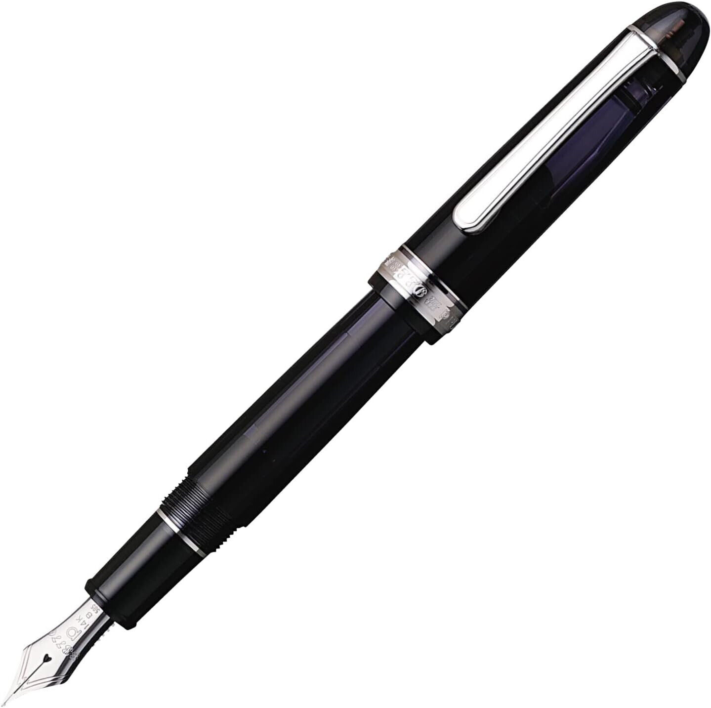 Penna stilografica Platinum #3776 CENTURY Black Diamond Soft Fine Pennino PNB...