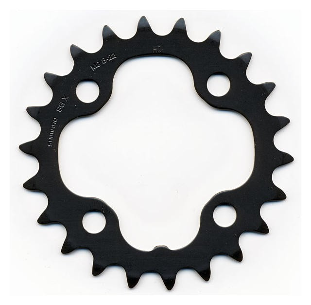 Corona 9 velocità Shimano Deore FC-M590 22 denti 4 fori giro bulloni 64 mm