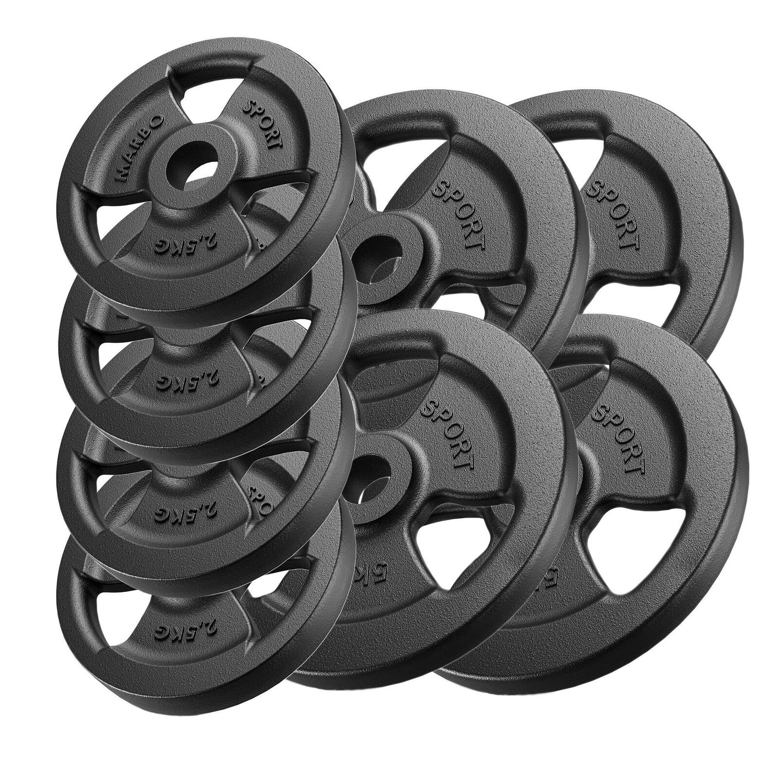 Set dischi Marbo Sport Tri-Grip in ghisa 30kg / 4x5kg + 4x2.5kg