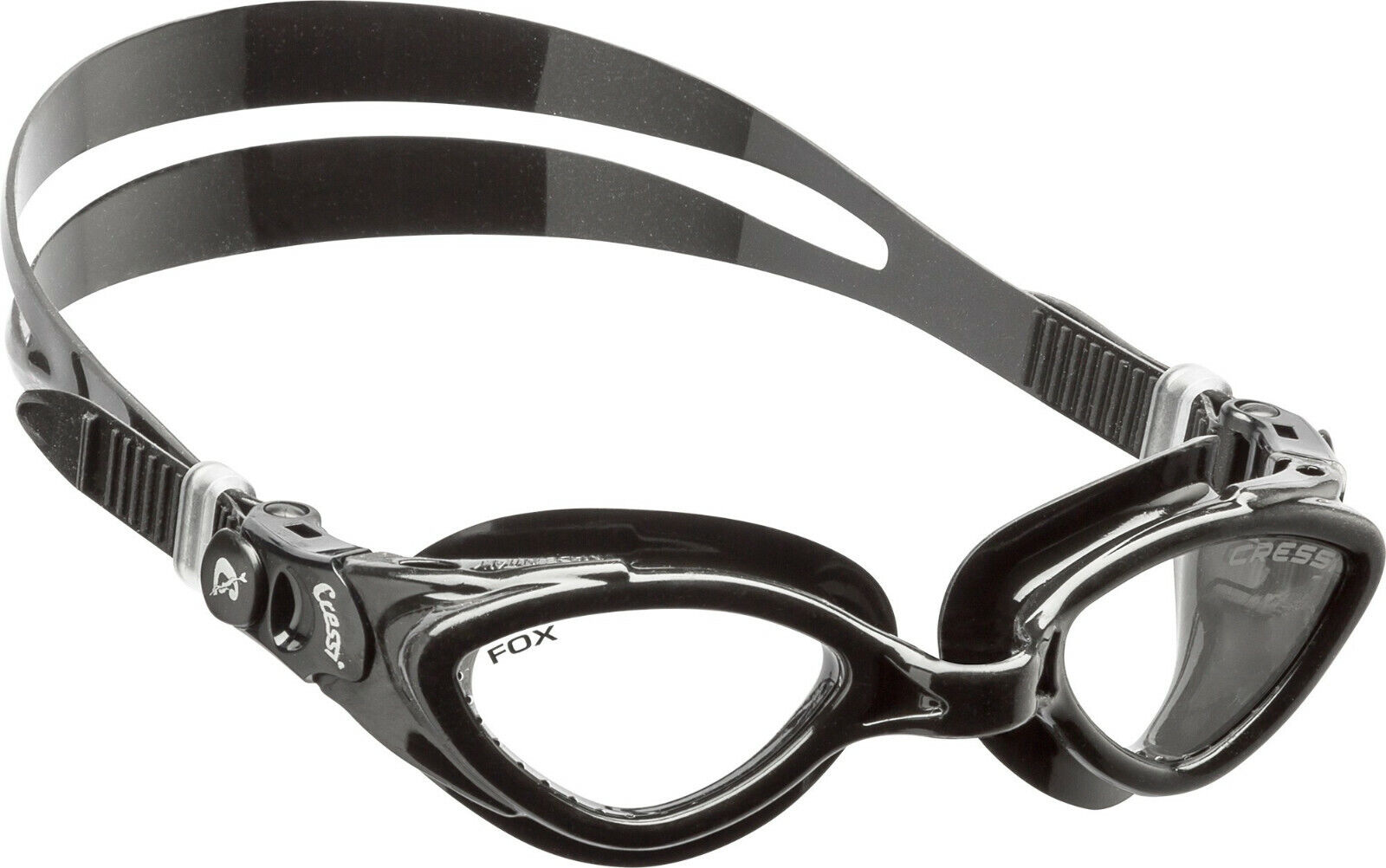 OCCHIALINI CRESSI FOX SWIM nuoto piscina GOGGLES NERO CLEAR