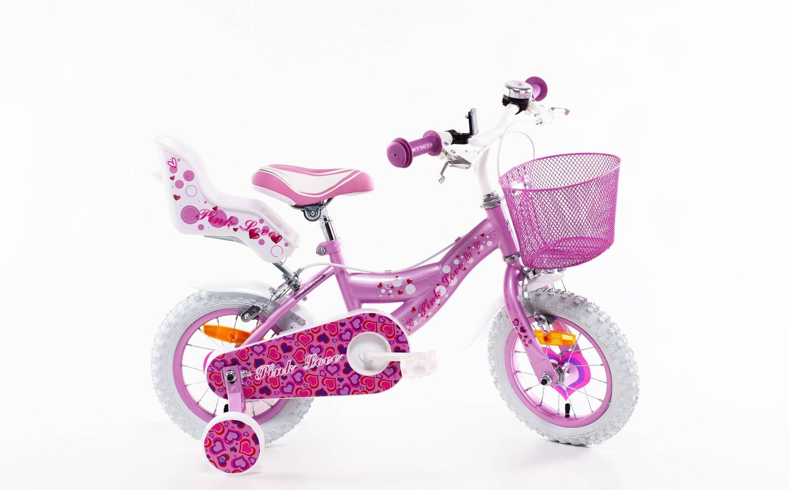 SCH PINK LOVE 12", bicicletta per bambini, adatta a bambini tra i 3 e i 5 anni,