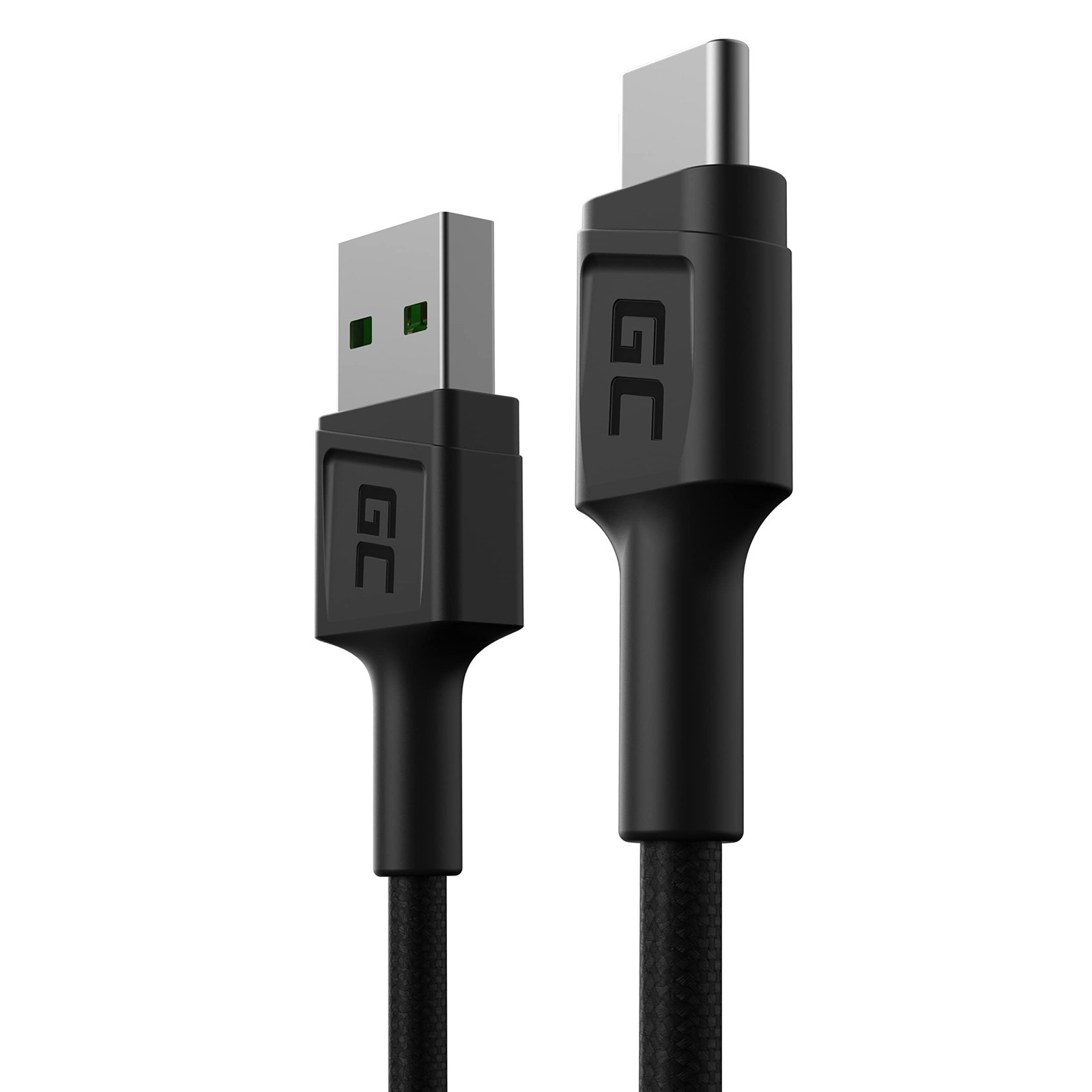 Green Cell Cavo USB-A - USB-C Tipo C 0.3m Cavo di ricarica nero Compatibile con