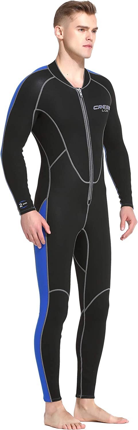 (TG. XXL) Cressi Lido Man Monopiece Wetsuit 2 mm, Muta Monopezzo Senza Cappuccio