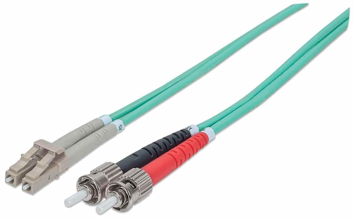 intellinet 751124 Glasfaser LWL Fiber Optic Kable Duplex LC/ST (50/125) OM3 3m A