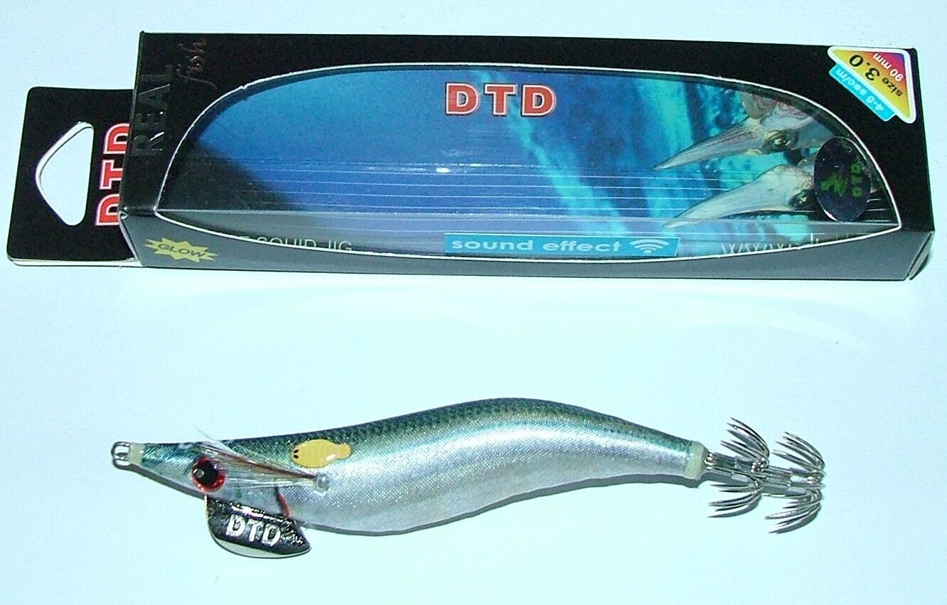 NEW DTD Squid Jig Real Fish Oita SOUND EFFECT Size 3 90 mm SMELT totanara