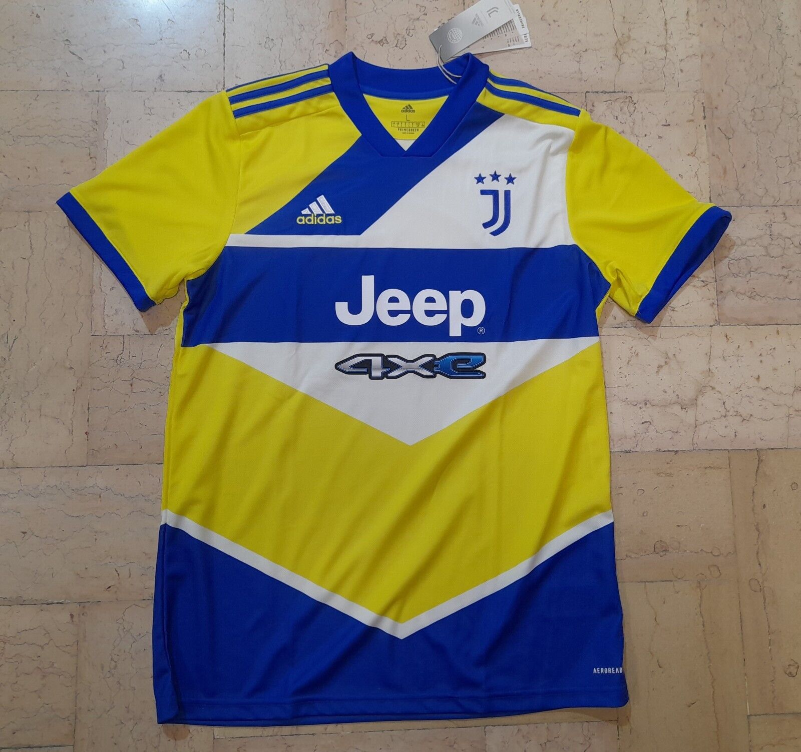 Maglia Calcio  Juventus Adidas L  2021/22 Gialla Nuova Juve azzurro