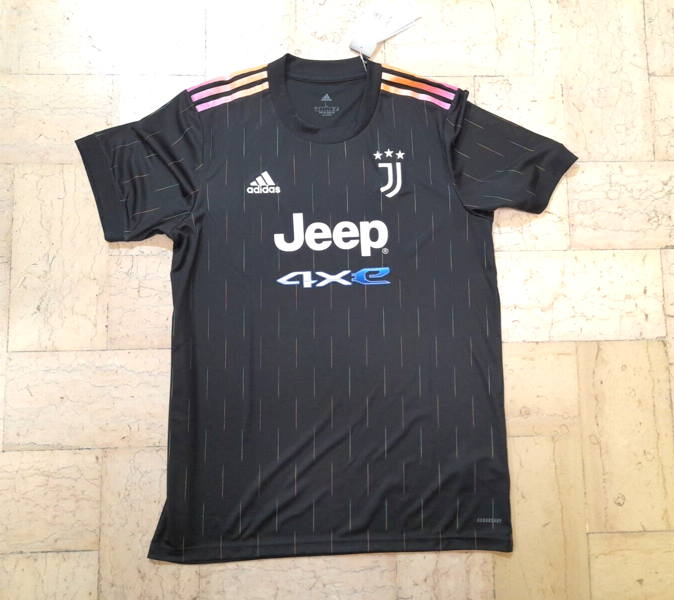 Maglia Calcio Juventus Adidas L Nero Nuova 2021/22 Jersey Juve  Black .