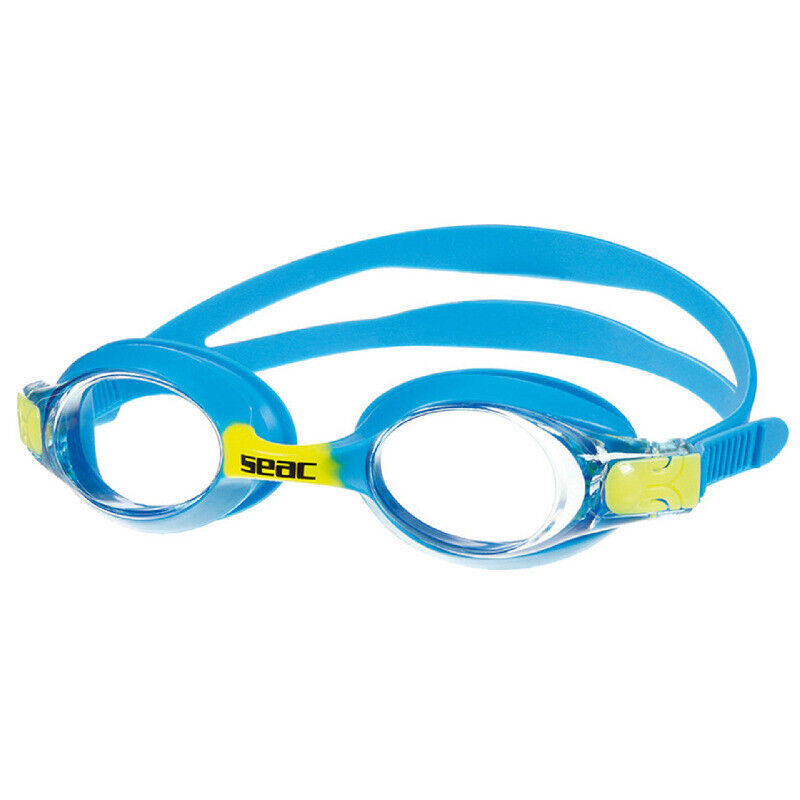 OCCHIALINI SEAC BUBBLE GOGGLES BLUE SWIM nuoto piscina SNORKELING 3/7 ANNI BLU