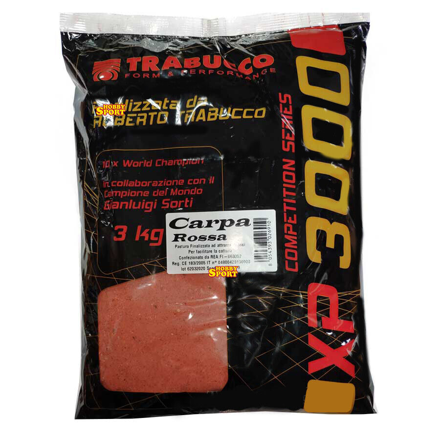 PASTURA CARPA XP 3000 TRABUCCO SACCHETTO 3KG    MISCELA ROSSA