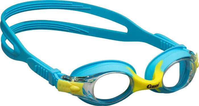 OCCHIALINI CRESSI DOLPHIN SWIM nuoto piscina SNORKELING 3/7 ANNI AZURE/YELLOW