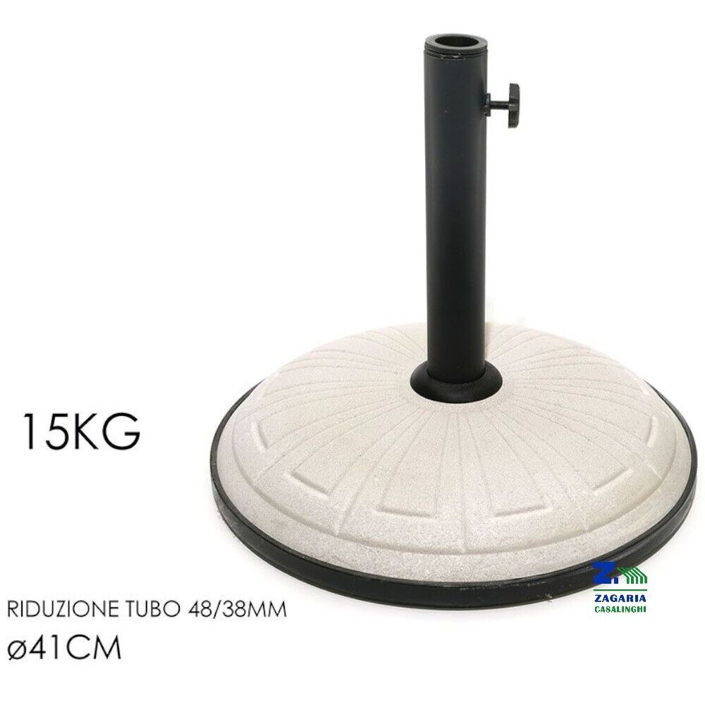 BASE PER OMBRELLONE TONDA IN CEMENTO DIAM. CM 41X36 H COLORE BIANCO 15 KG