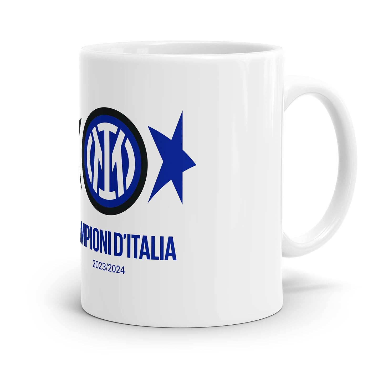 Inter - Tazza Scudetto 2024 in ceramica, 2 Stelle, Campioni d'Italia, (c2n)