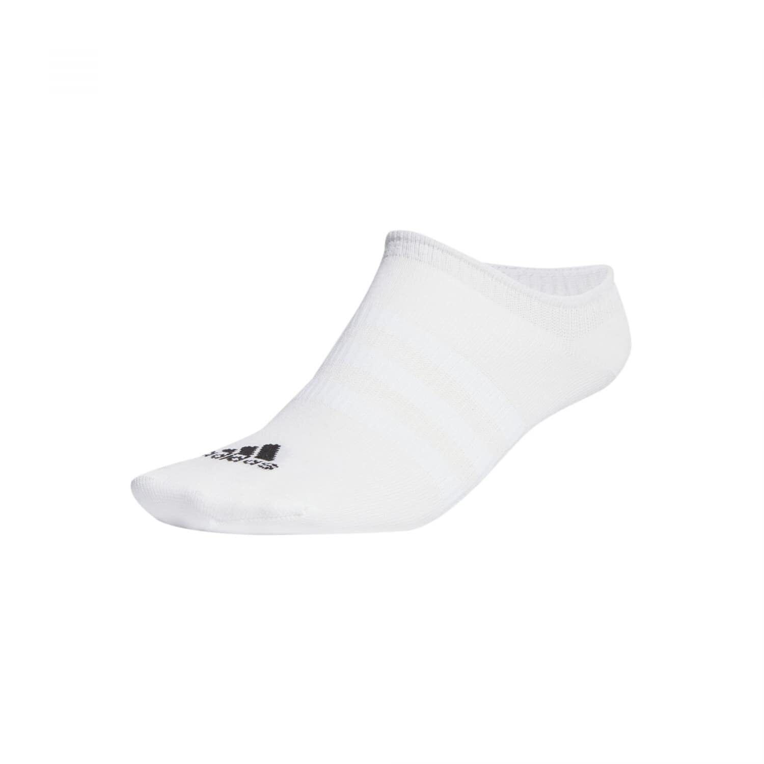 Adidas Thin And Light 3 Pairs Calzini Invisible/Sneaker, White/Black, Xl