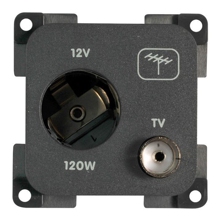 Presa 12V Diametro 21 + Presa TV CBE MP12ATV Camper Barca