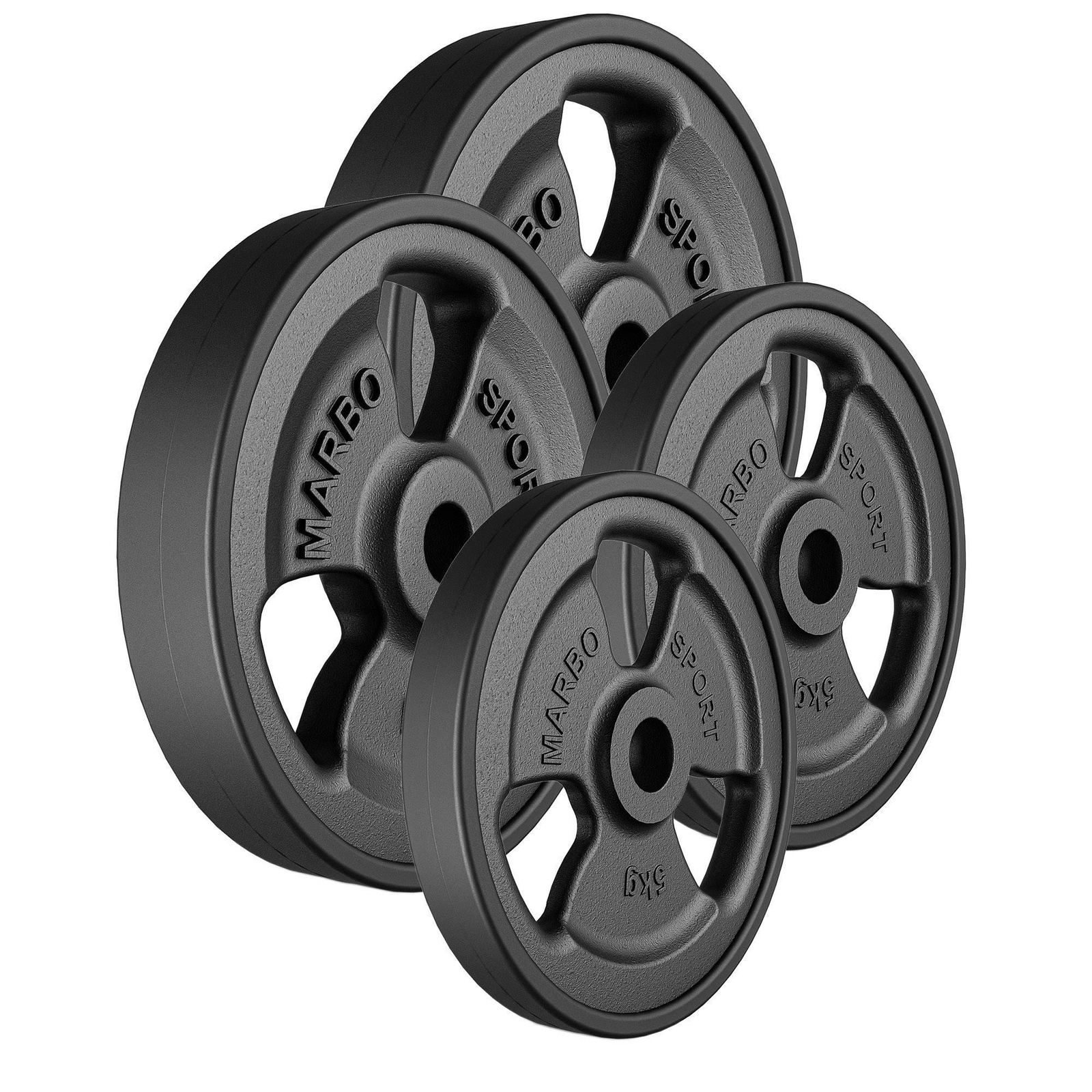 Set di piastre gommate Marbo Sport Tri-Grip 30kg / 2x10kg + 2x5kg