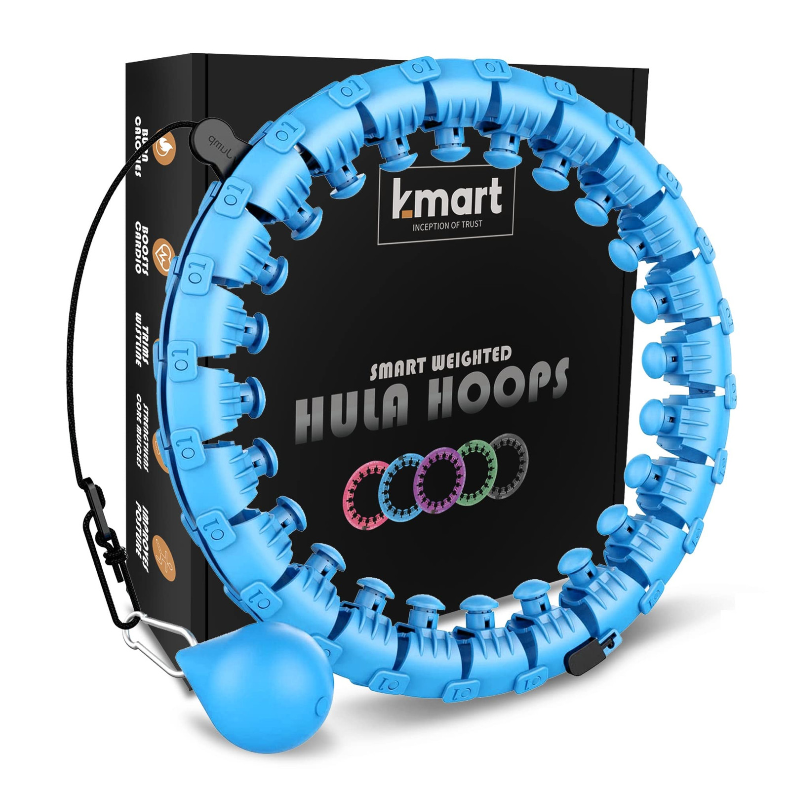 K-MART Smart Hula Hoops, Hula Hoops Cerchio 24 Staccabile Anello Fitness (Z5k)