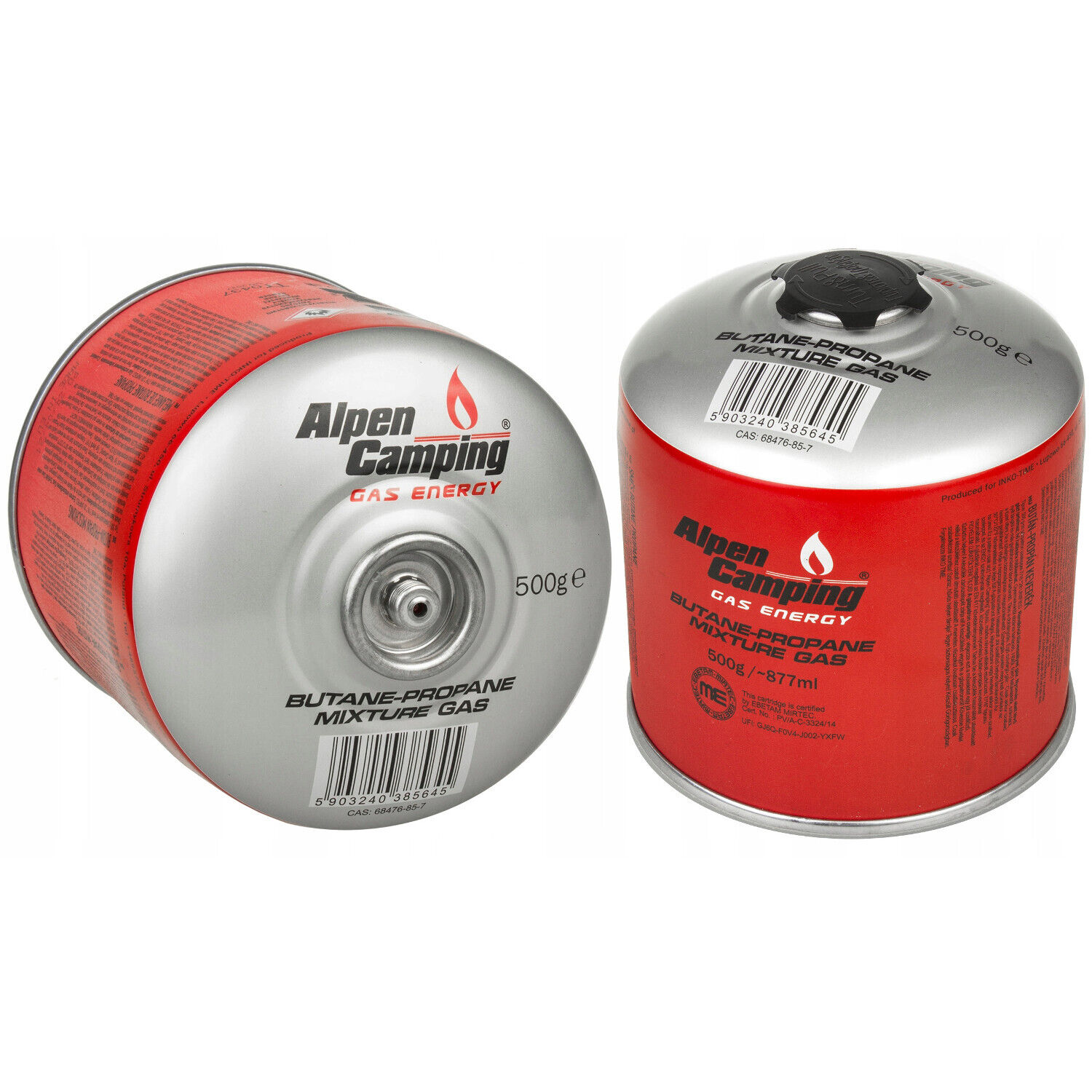 Cartuccia gas universale Alpen Camping 500g valvola 7/16 IK008