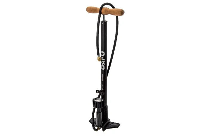 Pompa da Pavimento OK Plus C/Manometro 12 Bar/180 PSI - Black