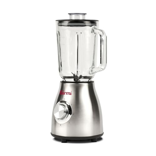 Girmi Fr92 Frullatore Frantuma Ghiaccio, Bicchiere In Vetro Da 1,5 L, Corpo Inox, 6 Lame, 650 Watt, 4 Velocità + Pulse