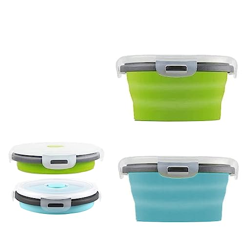Dqzsy 2 Contenitori Rotondi In Silicone, Pieghevoli, Pieghevoli, In Silicone, Pieghevoli, Adatti Al Microonde E Al Congelatore