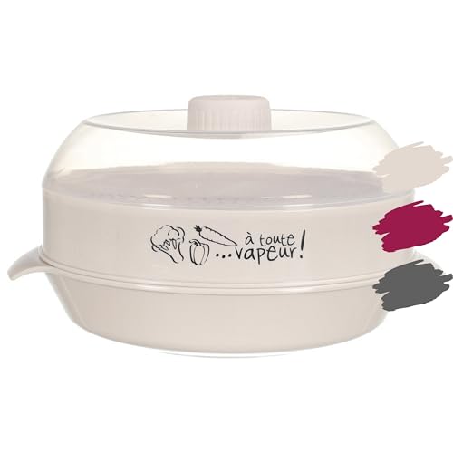 Vaporiera Microonde Veloce Per Cucina Sana - Coperchio Ermetico Antifuoriuscita - Per Verdure, Pesce, Carne - Materiale Durevole, Colore Bianco.