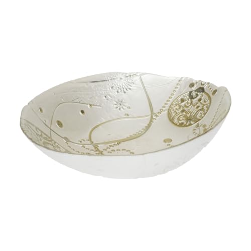 Brandani Ciotola Coppa Regalomagia 22Cm Vetro Bianco Oro Tavola Di Natale