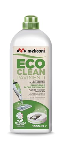 Meliconi Eco Clean Detergente Lavapavimenti Per Scope Elettriche E Robot, Multisuperficie, 1L, Made In Italy