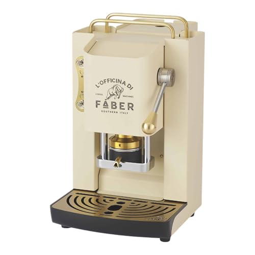 Faber Coffee Machines | Modello Pro Deluxe | Macchina Caffe A Cialde Ese 44Mm | Rifiniture Ottonato | Pressacialda In Ottone Regolabile | Elettrovalvo