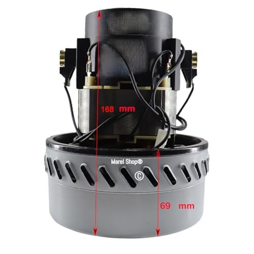 Marel Shop® - Motore 1000W Per Aspirapolvere Altezza 168 Mm Compatibile Con Wirbel Elsea Lavor Karcher Ipc Soteco Ghibli Bm2 Diametro 140 Mm