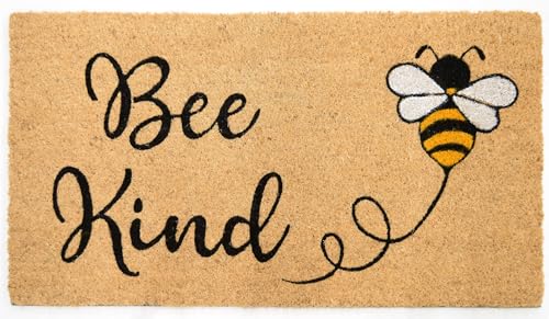 Asolo Zerbino 40X75Cm In Cocco Naturale E Gomma Pvc Rettangolare Per Ingresso Con Animali (C - Bee Kind)