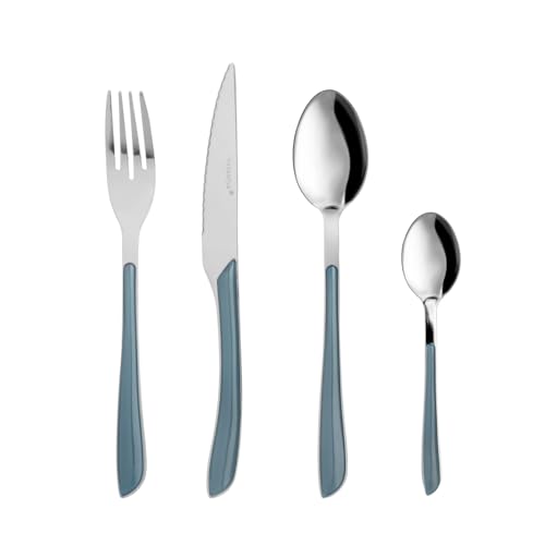 Set 24 Posate Acciaio Manico Grigio Afrodite