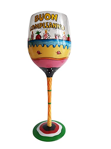 Aquilone Calice Buon Compleanno Bicchiere Augurale Gadget Stampato Idea Regalo Festa Compleanno Auguri
