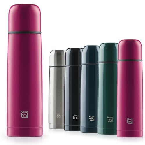 Blumtal Termos Caffè In Acciaio Inox Doppia Parete, Borraccia Termica Per Bevande Calde E Fredde, Tappo Quick-Press, 700Ml, Baie