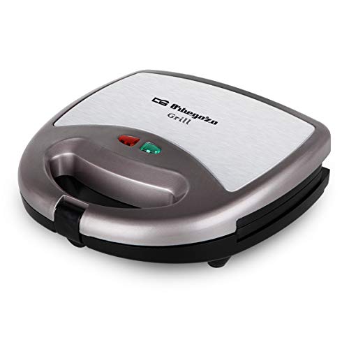 Orbegozo Gr-2500 Inox Cocina Sana Con Bajo Nivel Grasa Y Rápido De Usar. Superficie Grill. Fácil Limpieza. Potencia 800 W. Conexión: 230V, 50Hz, Accia