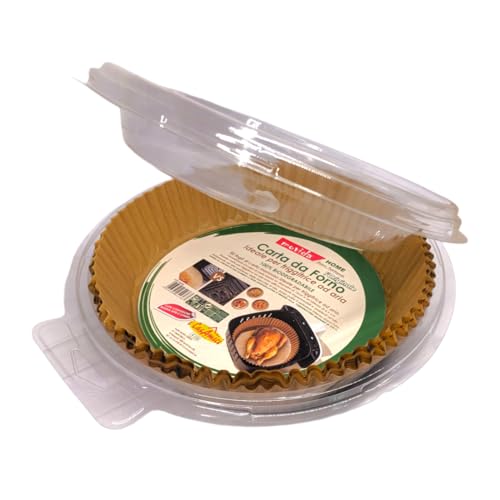 Carta Forno Per Friggitrice Ad Aria Tonda 100 Pezzi 16 Cm Per 4,5 Cm Altezza Per Friggitrice Ad Aria 5/7/9 Litri - Biodegradabile Impermeabile Resiste