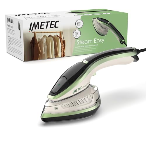 Imetec Steam Easy, Ferro Da Stiro Portatile Verticale, Stira In Verticale E Orizzontale, Piastra Ceramica, Tripla Regolazione Di Vapore E Temperatura,