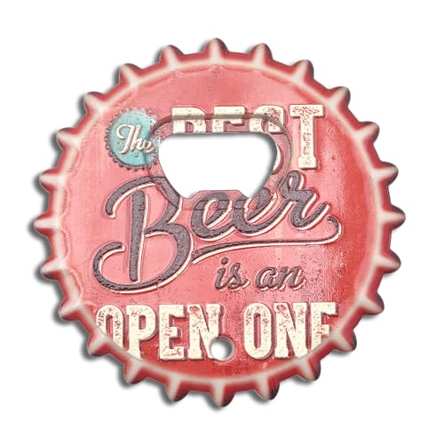 Apribottiglie A Forma Di Tappo A Corona – Design Magnetico 8,5 Cm – Apri Bottiglie Con Magnete Da Frigo E Foro Per Muro – Accessorio Per Casa, Bar, Cu