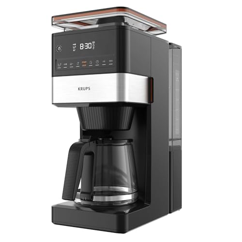 Krups Grind Aroma Xl Km842810 - Macchina Da Caffè Con Filtro A Cono Rimovibile, Pannello Di Controllo Digitale, Capacità Xl (1,5 L), Funzione Di Mante