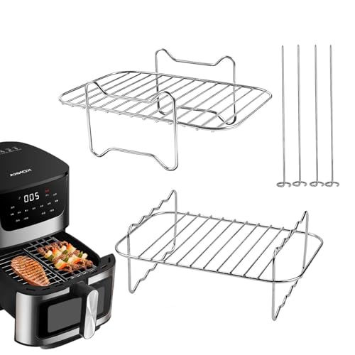 Yiwonfu 2 Pezzi Griglia Per Friggitrice Ad Aria Per Af300Eu, Af400Eu, Acciaio Inossidabile Accessori Airfryer Per Pollo, Spiedini Di Peperoni, Manzo, 