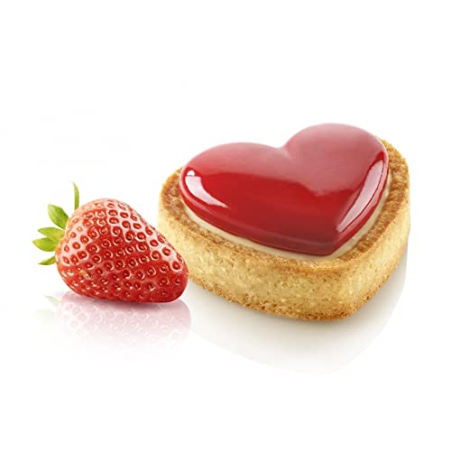 Silikomart Stampi In Silicone Per Dolci – Tarte Ring Amore 80X70 Mm 8 Anelli - Accessori Professionali Per Cucina E Pasticceria - Stampini Monoporzion